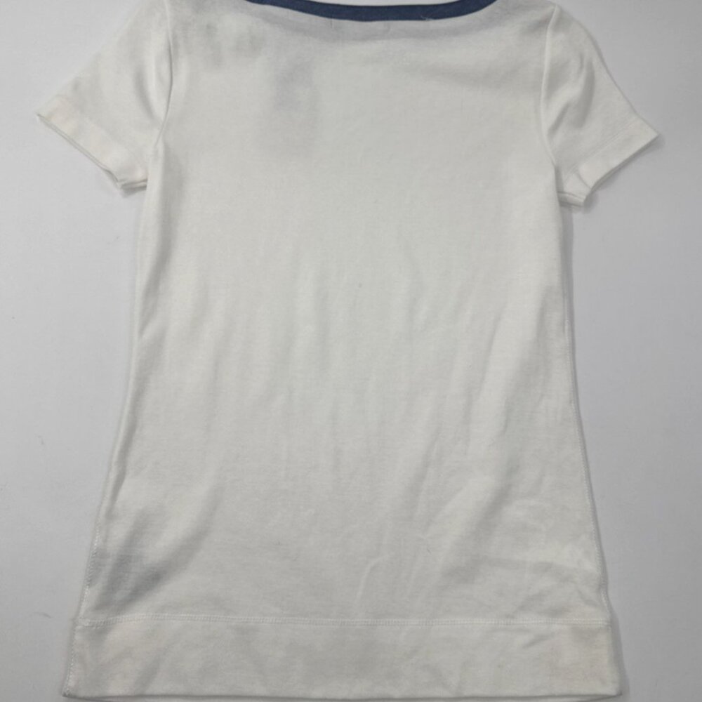 Lauren Ralph Lauren Shirt Small Trim Zip Neck Short Sleeve White Preppy NEW read - Picture 4 of 10
